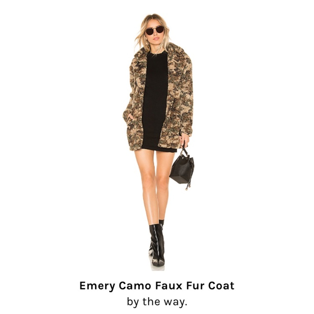 By the way emery camo teddy coat